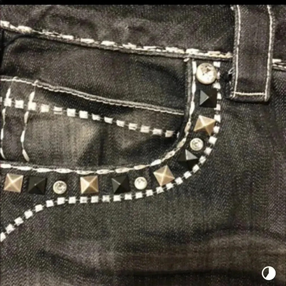 Cello vintage BLACK GRAY STUDDED BOOTCUT JEANS - Picture 5 of 9